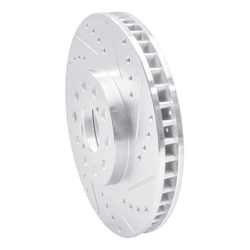R1 93-98 Toyota Supra Front Right Drilled & Slotted Silver Brake Rotor