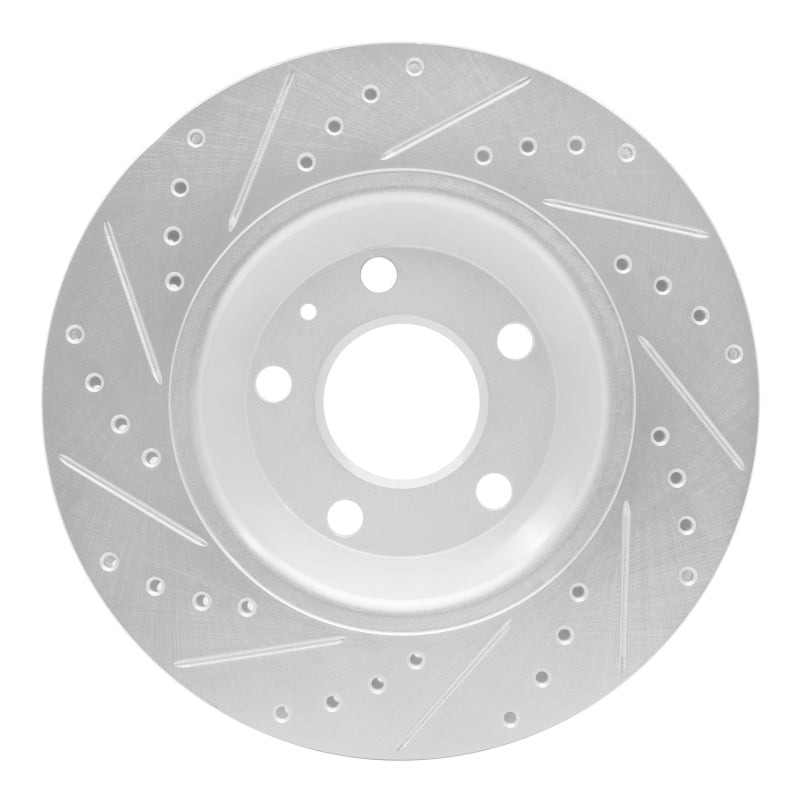 R1 04-09 Audi S4 Rear Right Drilled & Slotted Silver Brake Rotor