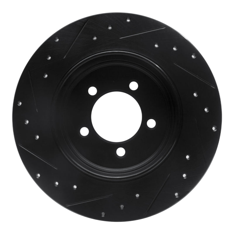 R1 03-05 Lincoln AVIATOR Rear Right Drilled & Slotted Black Brake Rotor