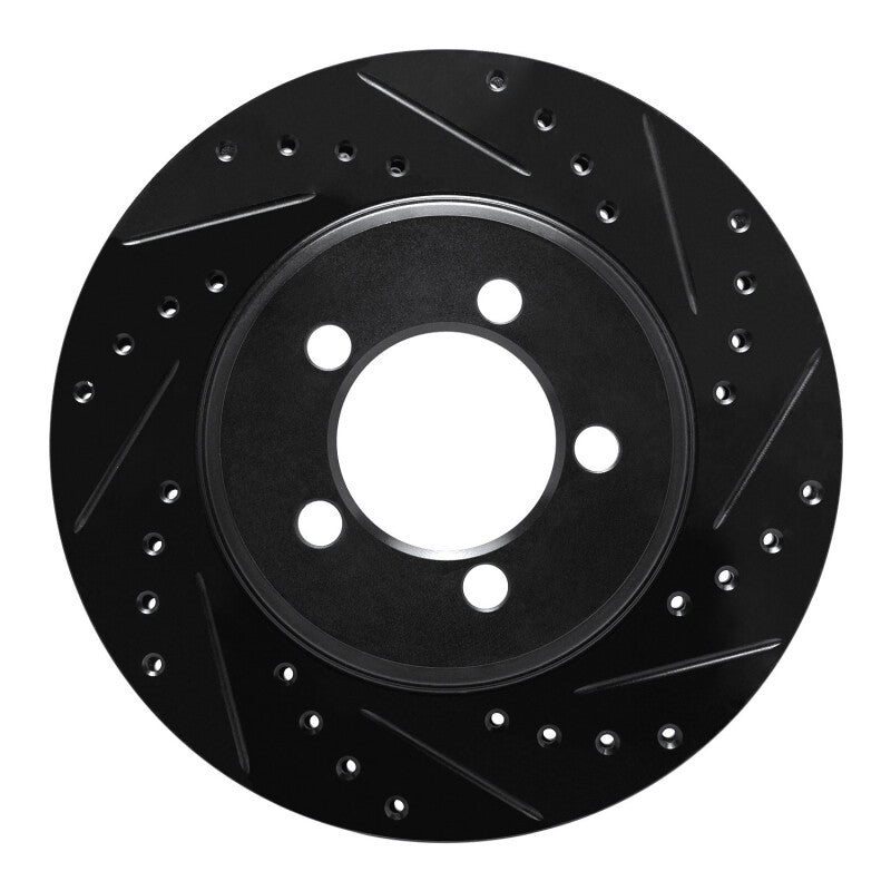 R1 65-72 Dodge Dart Front Right Drilled & Slotted Black Brake Rotor