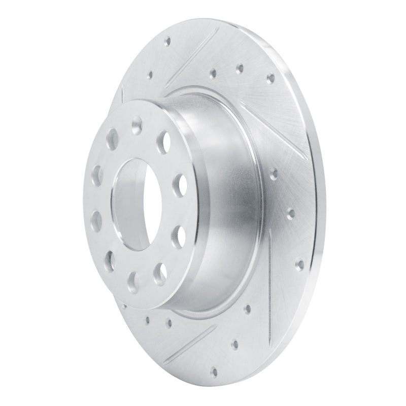R1 17-25 Audi Q2 (Mexico) Rear Left Drilled & Slotted Silver Brake Rotor