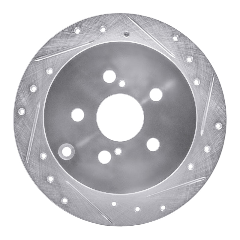 R1 00-10 Pontiac Vibe Rear Right Drilled & Slotted Silver Brake Rotor