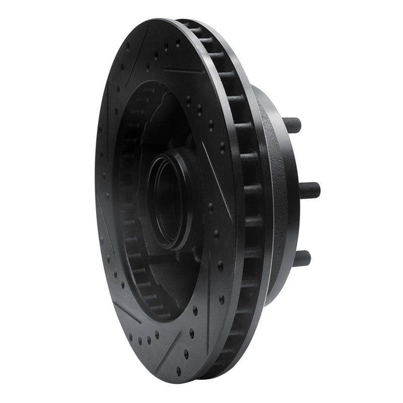 R1 71-95 Chevrolet C20 Pickup Front Right Drilled & Slotted Black Brake Rotor