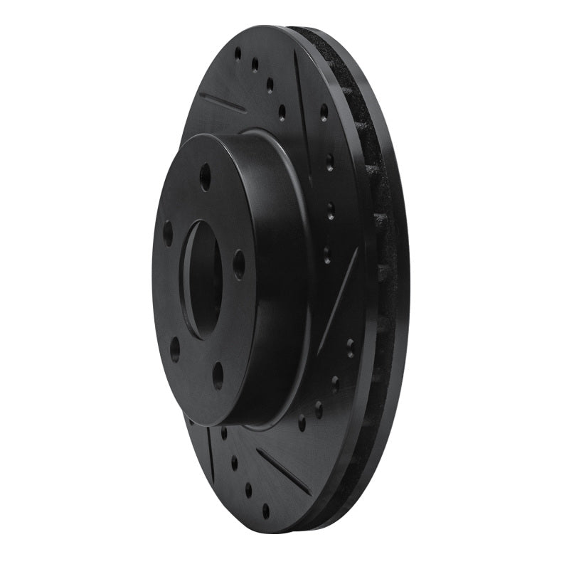 R1 80-89 Buick CENTURY Front Right Drilled & Slotted Black Brake Rotor