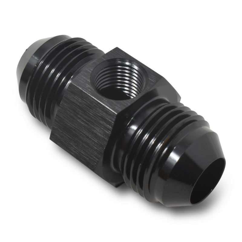 Russell Fitting -8 An Union With 1/8in Npt Pressure Port Blk Anodize