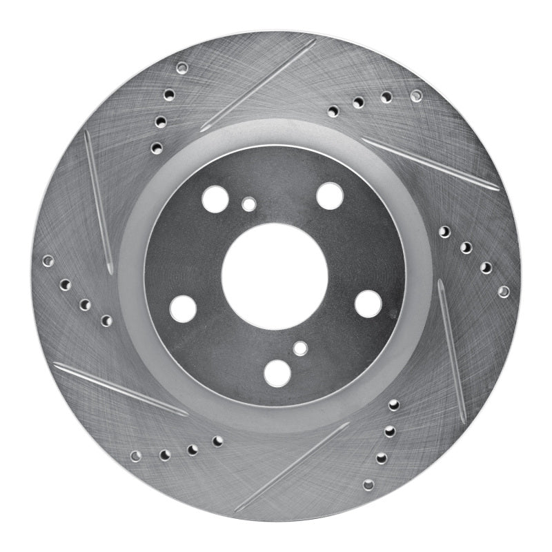 R1 86-89 Toyota Van Front Left Drilled & Slotted Silver Brake Rotor