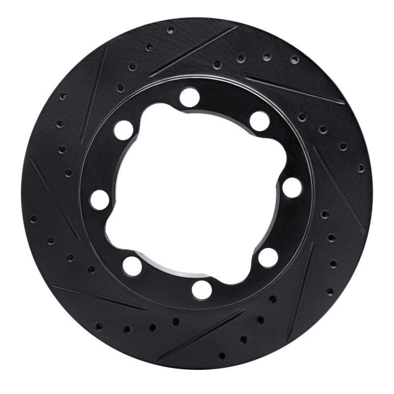 R1 92-00 Chevrolet K3500 Front Left Drilled & Slotted Black Brake Rotor
