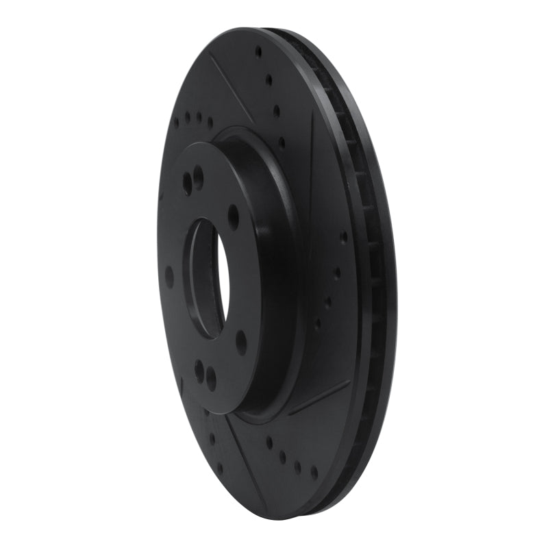 R1 17-22 Hyundai Ioniq Front Right Drilled & Slotted Black Brake Rotor