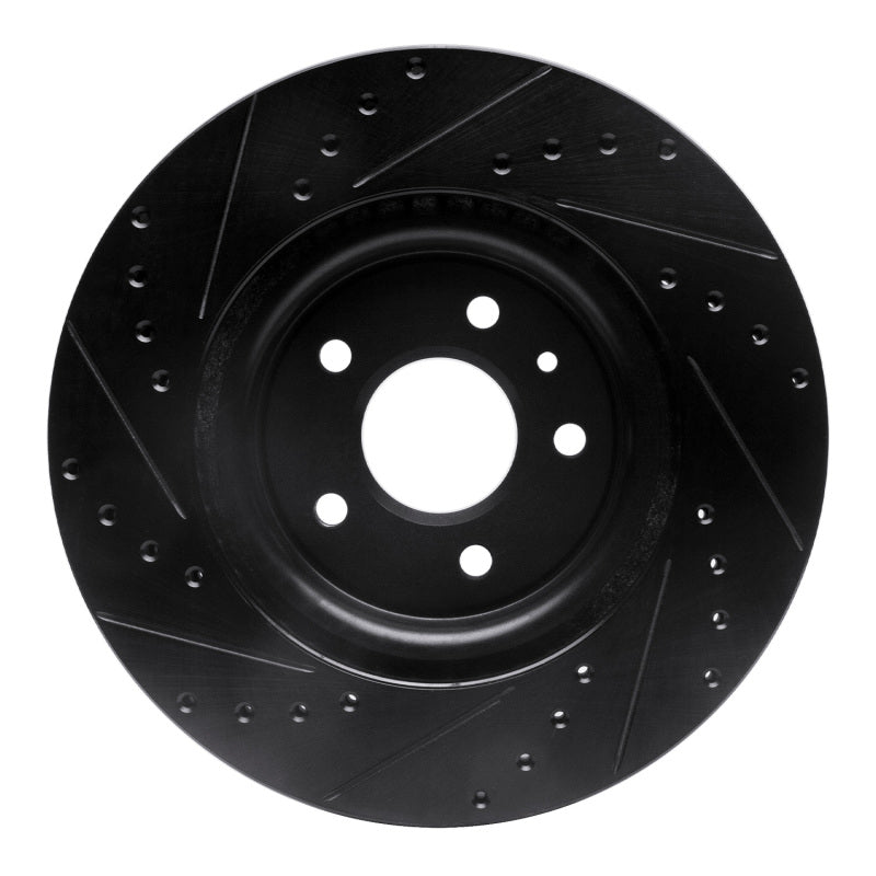 R1 09-10 Ford Taurus (Excl SHO) Front Right Drilled & Slotted Black Brake Rotor