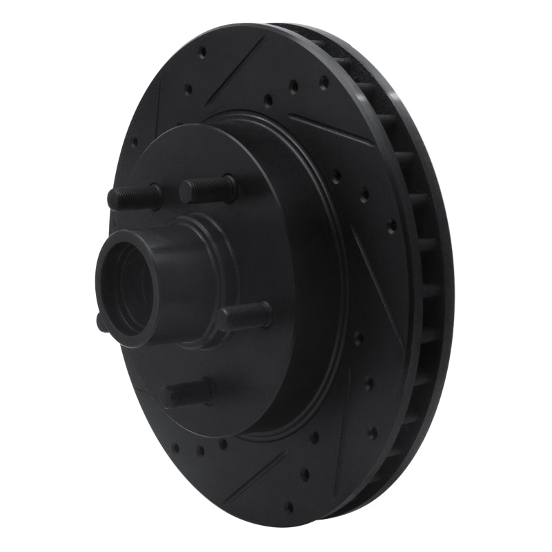 R1 88-94 Chevrolet C1500 Front Left Drilled & Slotted Black Brake Rotor