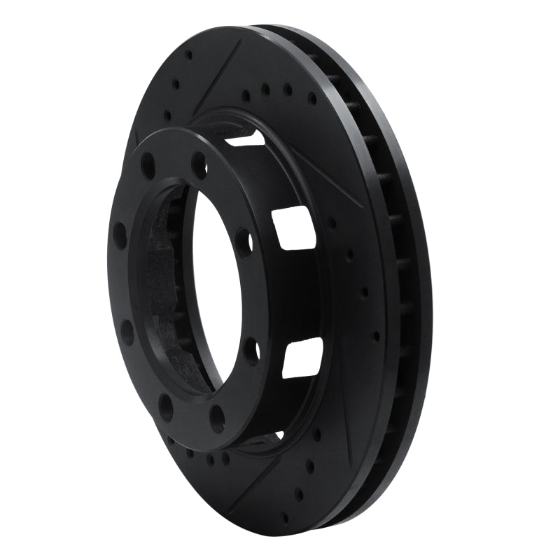R1 71-91 Chevrolet C30 Pickup Front Left Drilled & Slotted Black Brake Rotor