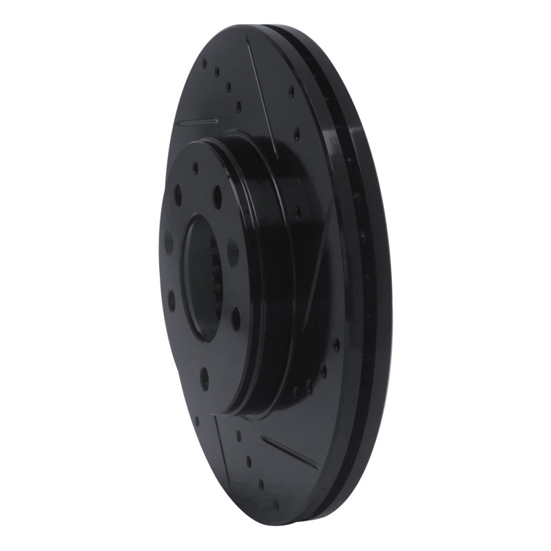 R1 03-05 Mazda 6 Front Right Drilled & Slotted Black Brake Rotor