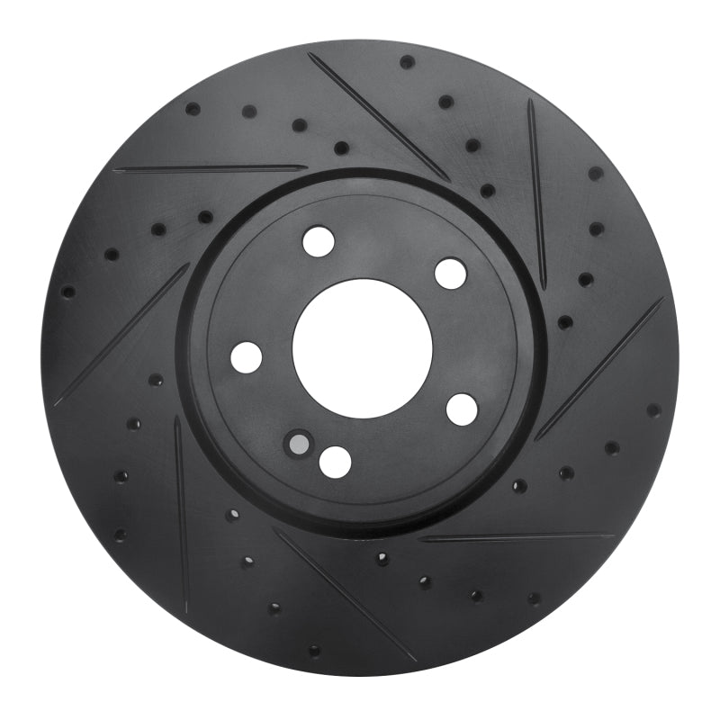 R1 19-26 Mercedes-Benz A220 Front Right Drilled & Slotted Black Brake Rotor