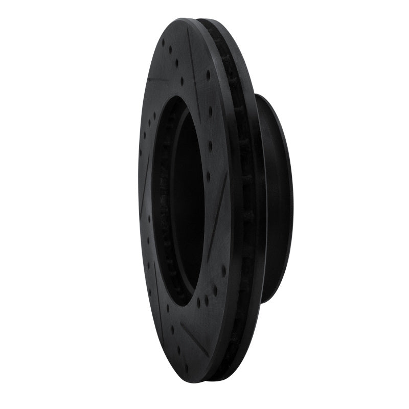 R1 92-95 Volkswagen EuroVan Front Left Drilled & Slotted Black Brake Rotor