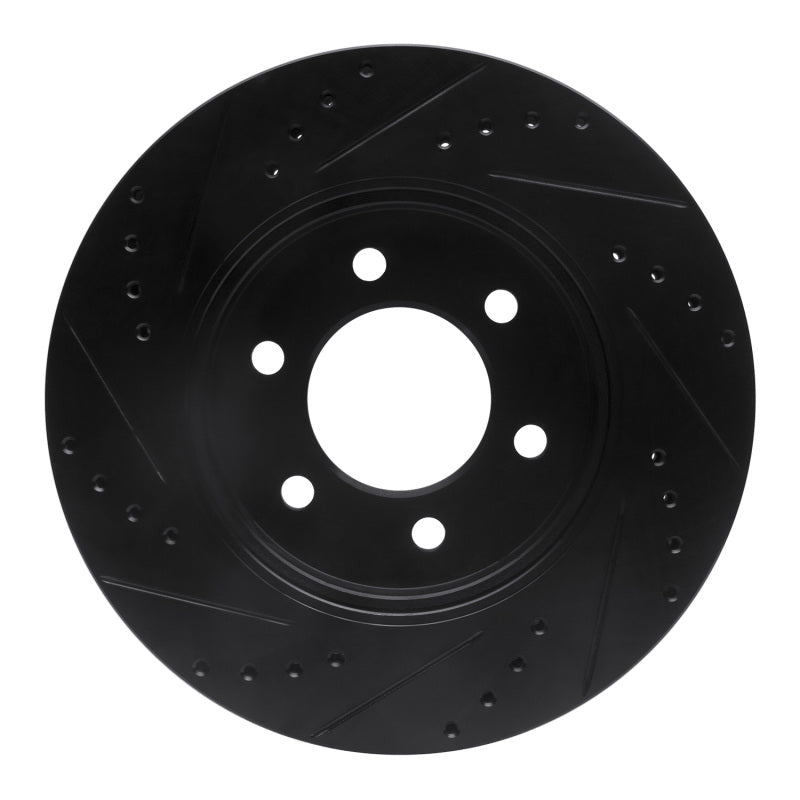 R1 02-06 Ford Expedition Front Right Drilled & Slotted Black Brake Rotor