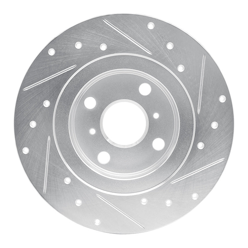R1 87-89 Toyota MR2 Rear Left Drilled & Slotted Silver Brake Rotor