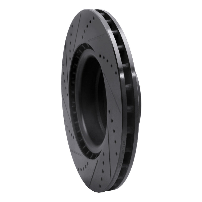 R1 06-12 Land Rover Range Rover Front Right Drilled & Slotted Black Brake Rotor