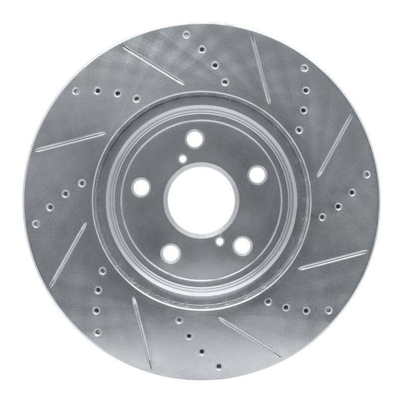 R1 01-06 Lexus LS430 Front Left Drilled & Slotted Silver Brake Rotor