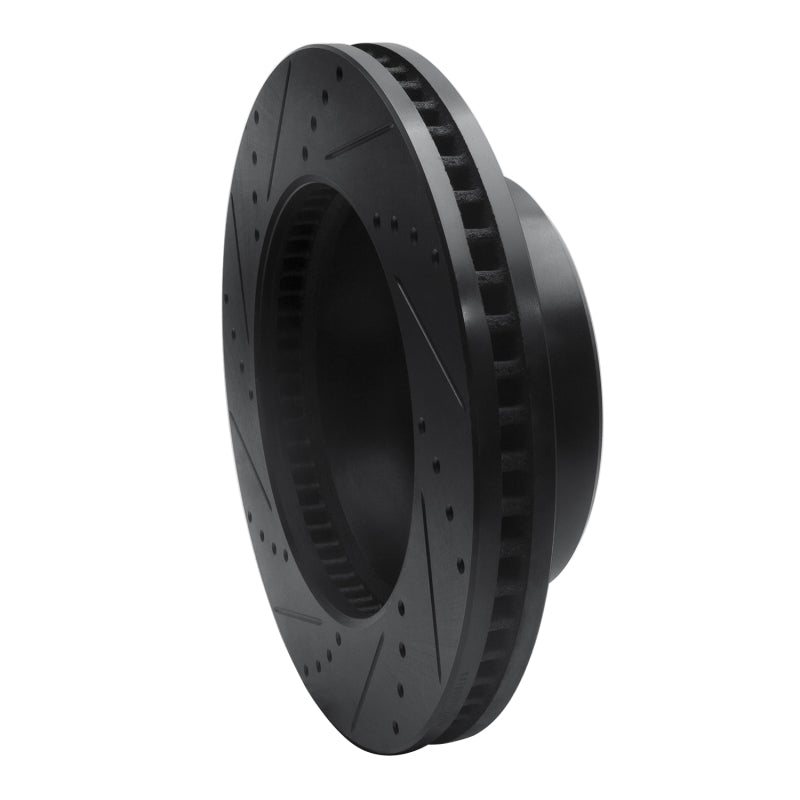 R1 09-25 Dodge Ram 2500 Front Right Drilled & Slotted Black Brake Rotor