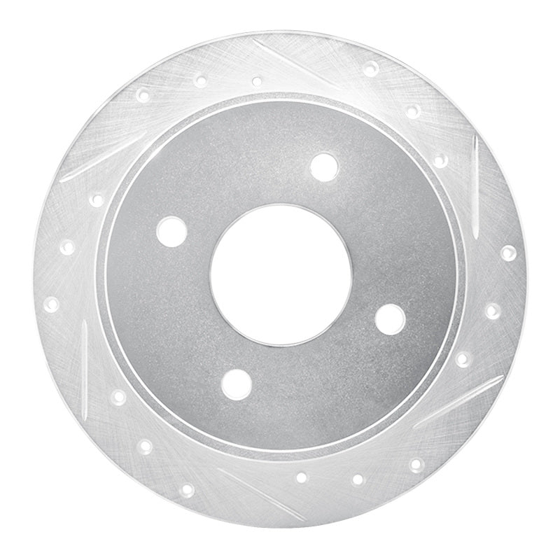 R1 90-92 Infiniti M30 Rear Right Drilled & Slotted Silver Brake Rotor