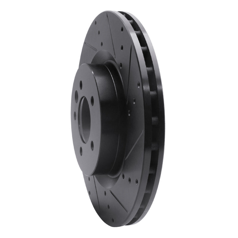 R1 06-17 Land Rover Discovery (Latin America) Front Right Drilled & Slotted Black Brake Rotor