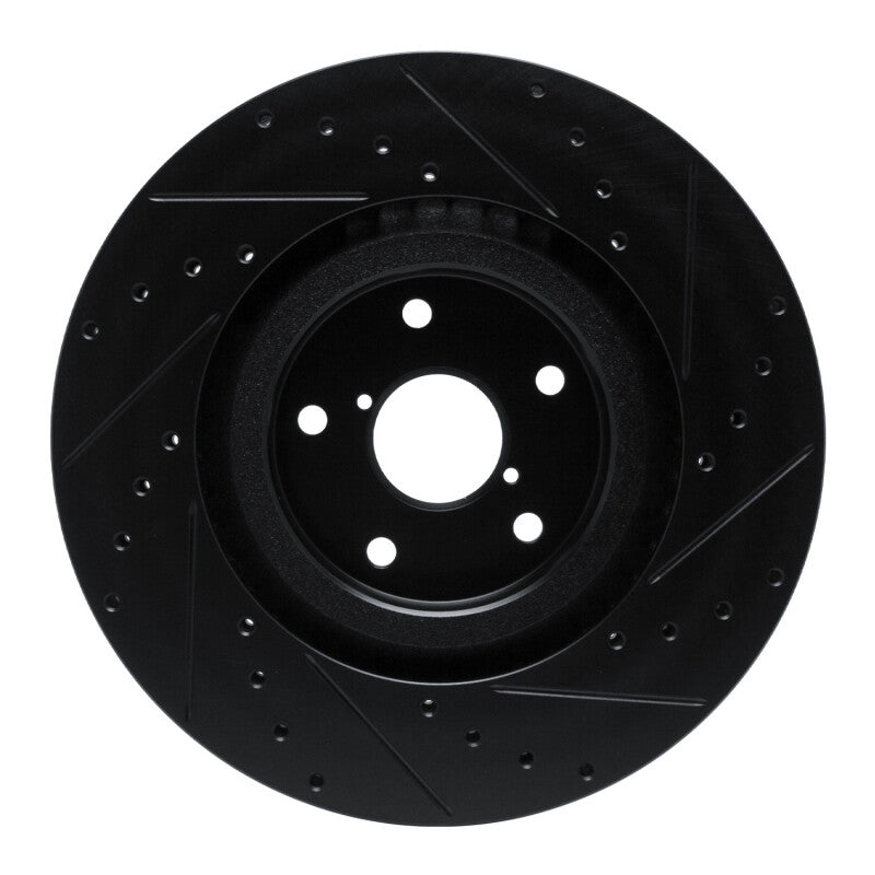 R1 -23 Subaru Ascent Front Left Drilled & Slotted Black Brake Rotor