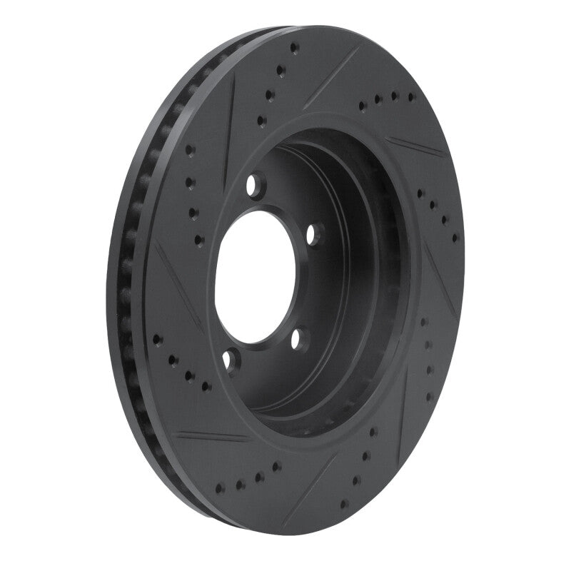 R1 06-10 Ford Explorer Sport Trac Front Right Drilled & Slotted Black Brake Rotor