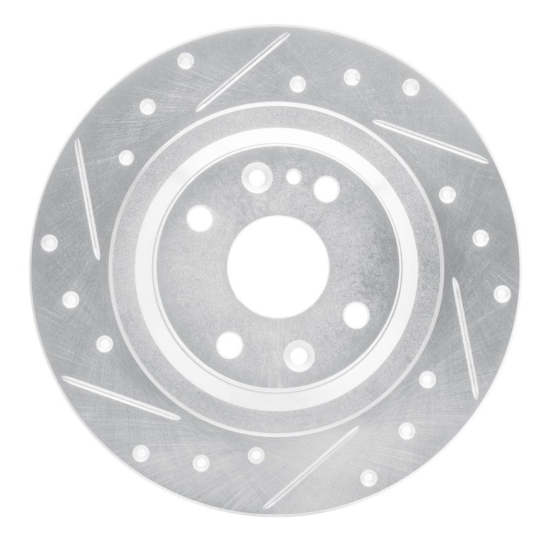 R1 01-05 Mazda Miata Rear Left Drilled & Slotted Silver Brake Rotor