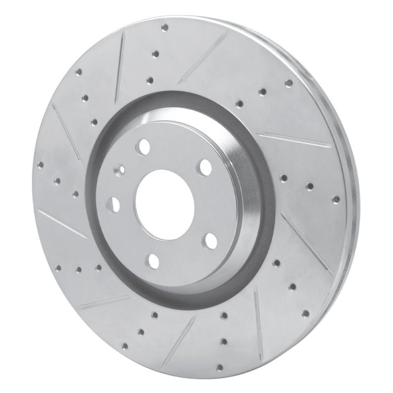 R1 12-15 Audi TTS Quattro Front Left Drilled & Slotted Silver Brake Rotor
