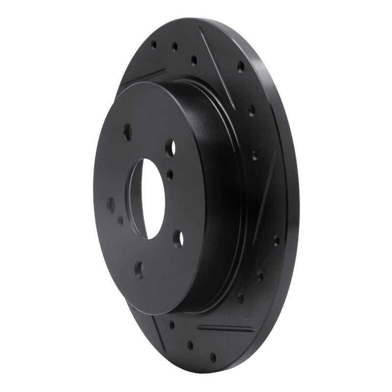 R1 10-13 Suzuki Kizashi Rear Right Drilled & Slotted Black Brake Rotor