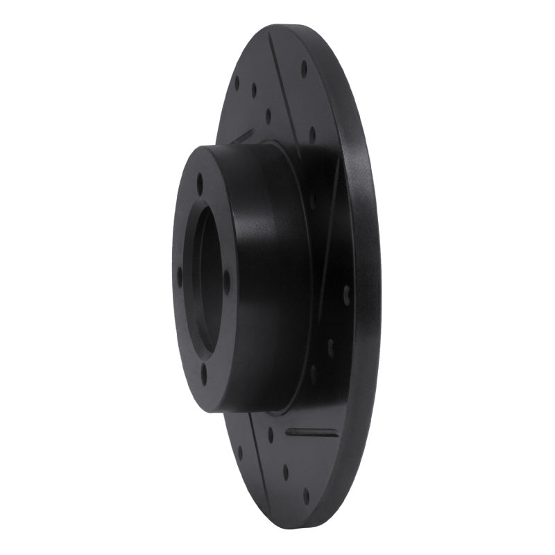 R1 80-83 Nissan 200SX Front Right Drilled & Slotted Black Brake Rotor