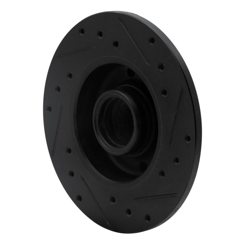 R1 85-02 Volkswagen Cabrio Rear Left Drilled & Slotted Black Brake Rotor