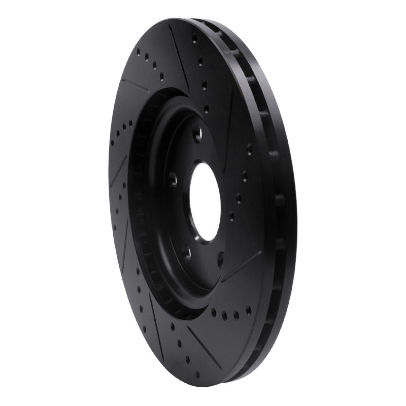 R1 12-25 Chrysler Town & Country Front Left Drilled & Slotted Black Brake Rotor