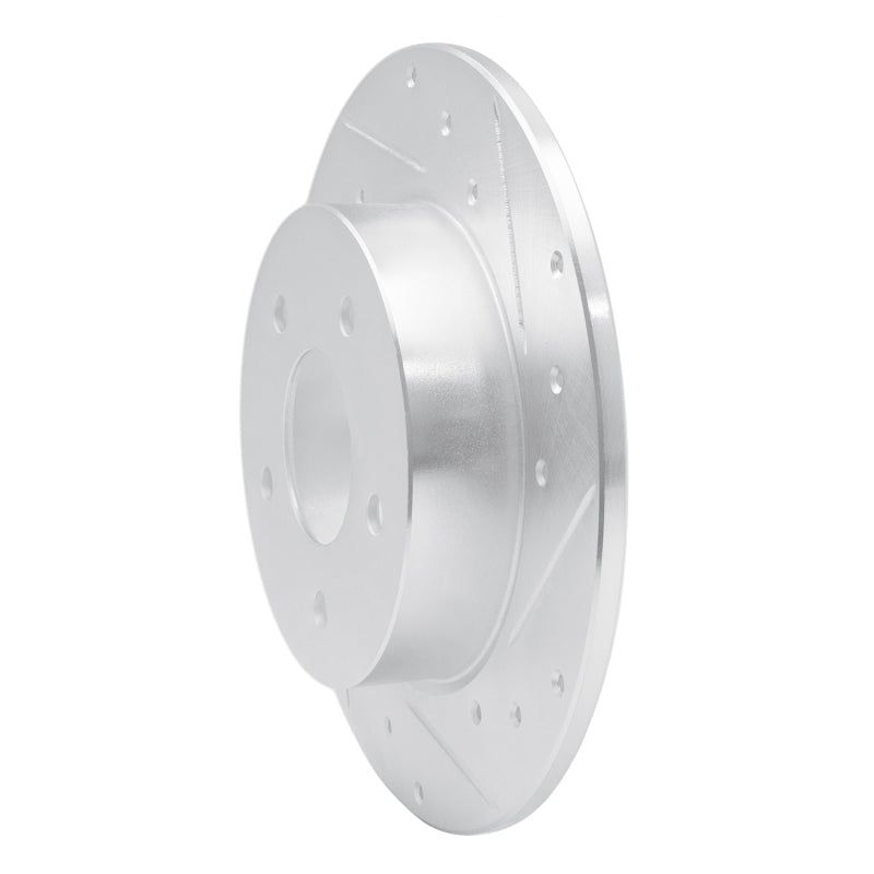 R1 19-25 Nissan Kicks Rear Right Drilled & Slotted Silver Brake Rotor