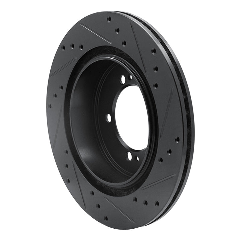 R1 93-99 Dodge STEALTH Rear Left Drilled & Slotted Black Brake Rotor