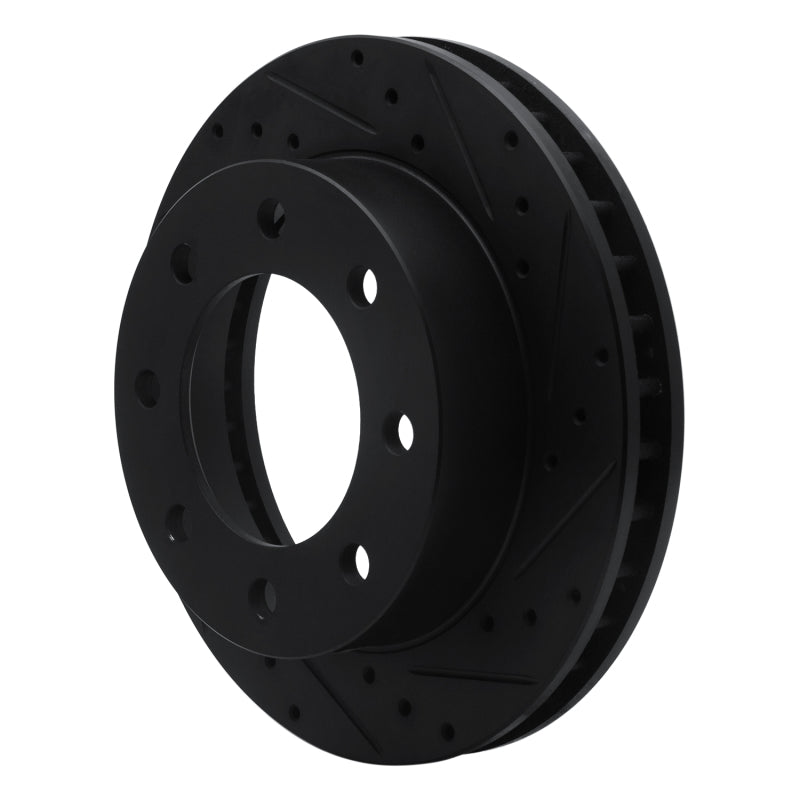 R1 99-20 Cadillac DeVille Front Right Drilled & Slotted Black Brake Rotor