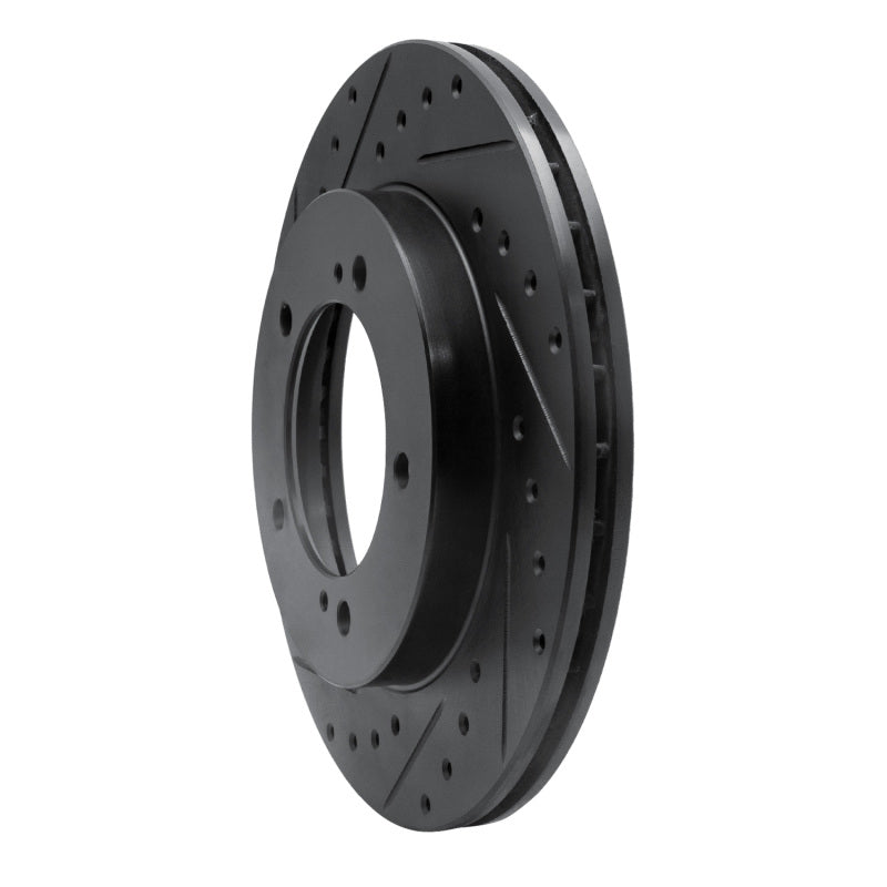 R1 96-98 Suzuki Sidekick Front Left Drilled & Slotted Black Brake Rotor