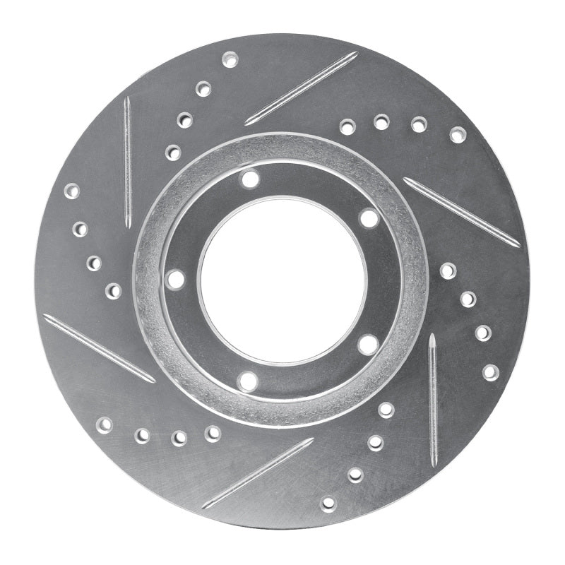 R1 84-95 Toyota Pickup Front Right Drilled & Slotted Silver Brake Rotor