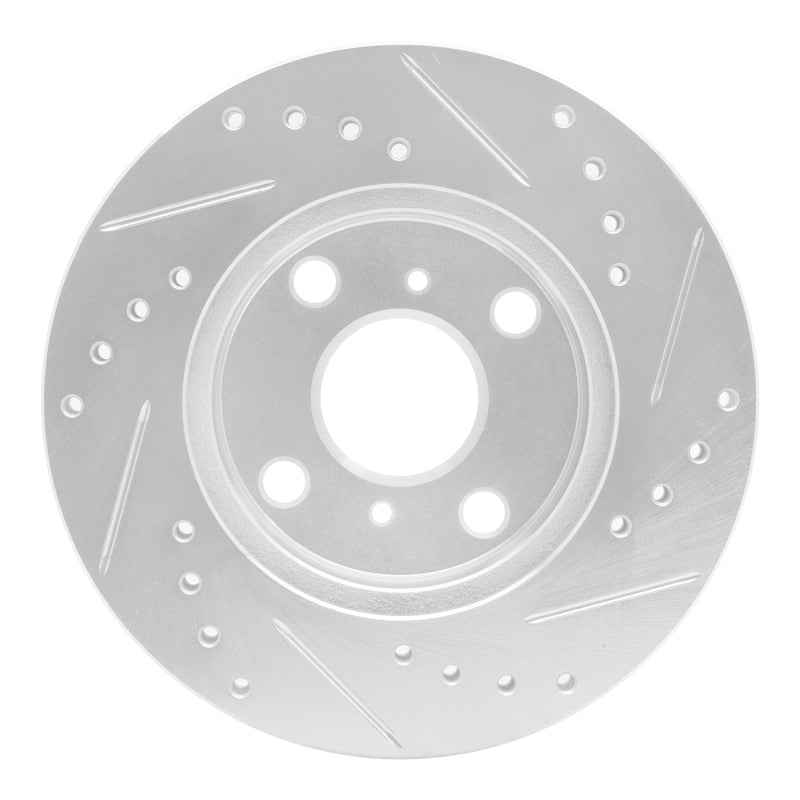 R1 91-99 Toyota Tercel Front Left Drilled & Slotted Silver Brake Rotor