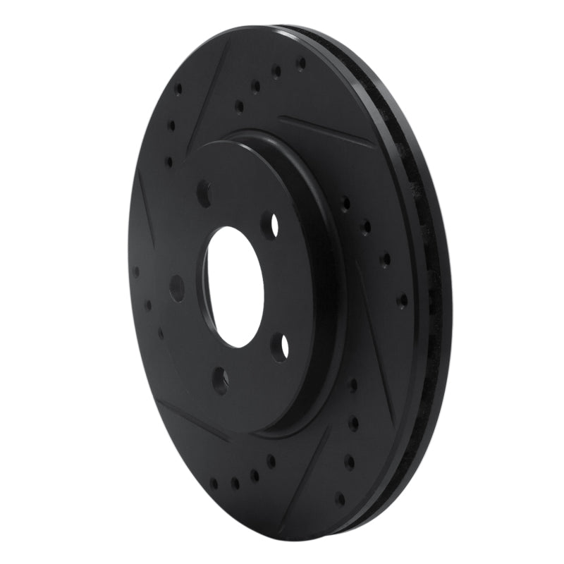 R1 86-90 Chrysler Town & Country Front Left Drilled & Slotted Black Brake Rotor