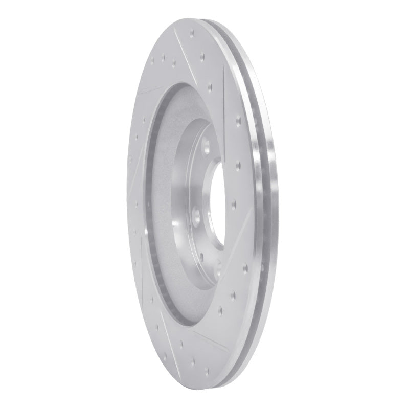 R1 04-11 Mazda RX-8 Rear Left Drilled & Slotted Silver Brake Rotor