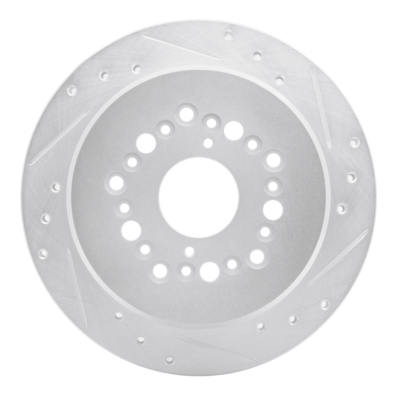 R1 90-92 Lexus LS400 Rear Right Drilled & Slotted Silver Brake Rotor