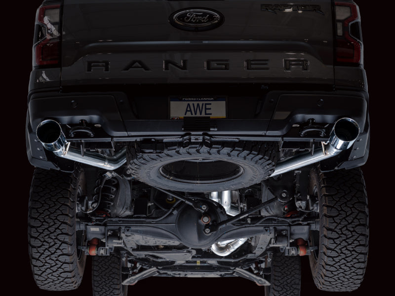 AWE 2024+ Ford Ranger Raptor 3.0L Switchpath Cat-Back Exhaust - Chrome Silver Tips
