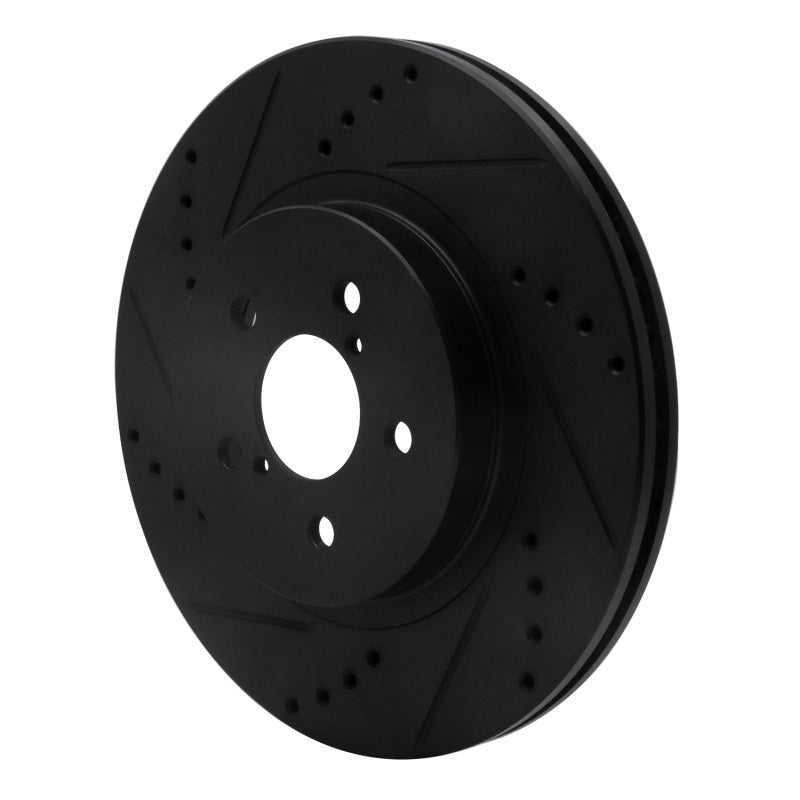 R1 17-23 Subaru Crosstrek Front Left Drilled & Slotted Black Brake Rotor