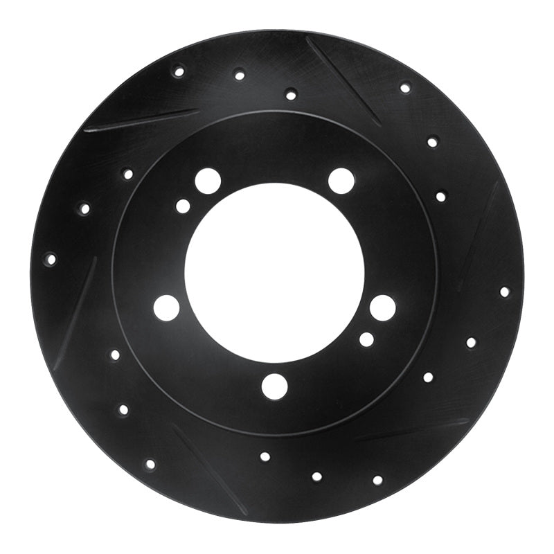 R1 90-94 Eagle TALON Rear Right Drilled & Slotted Black Brake Rotor