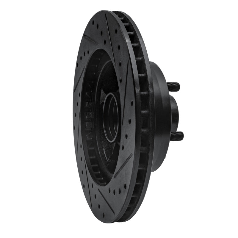 R1 68-73 Ford Mustang Front Left Drilled & Slotted Black Brake Rotor