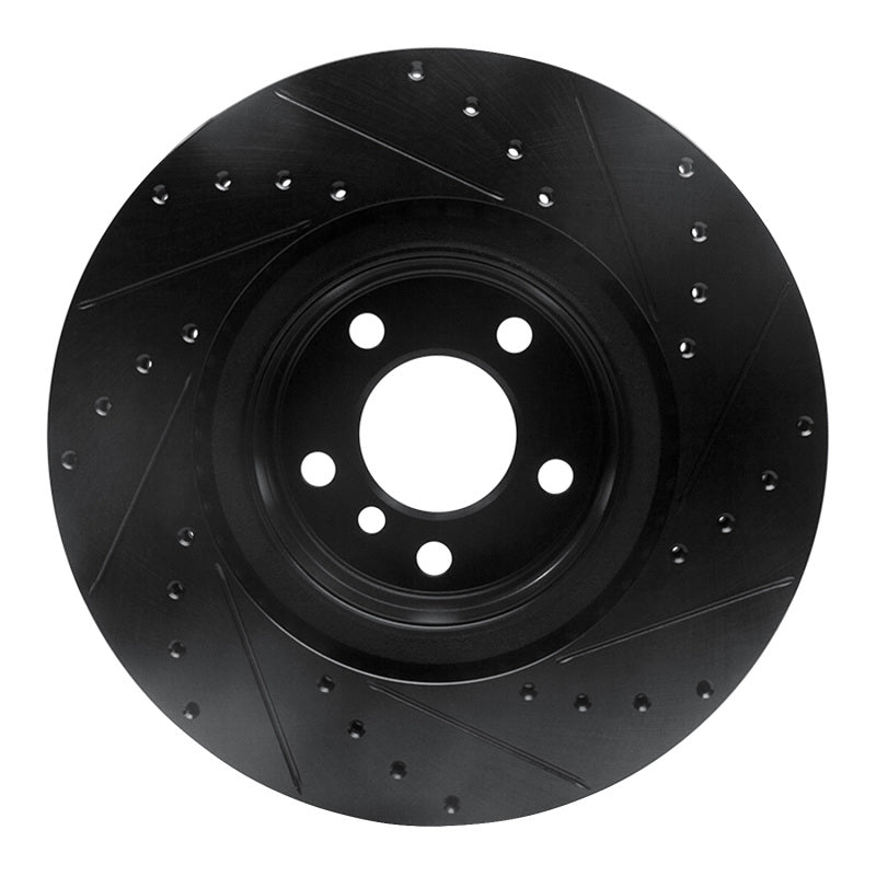 R1 12-20 BMW M240I Coupe & Convertible Rear Left Drilled & Slotted Black Brake Rotor