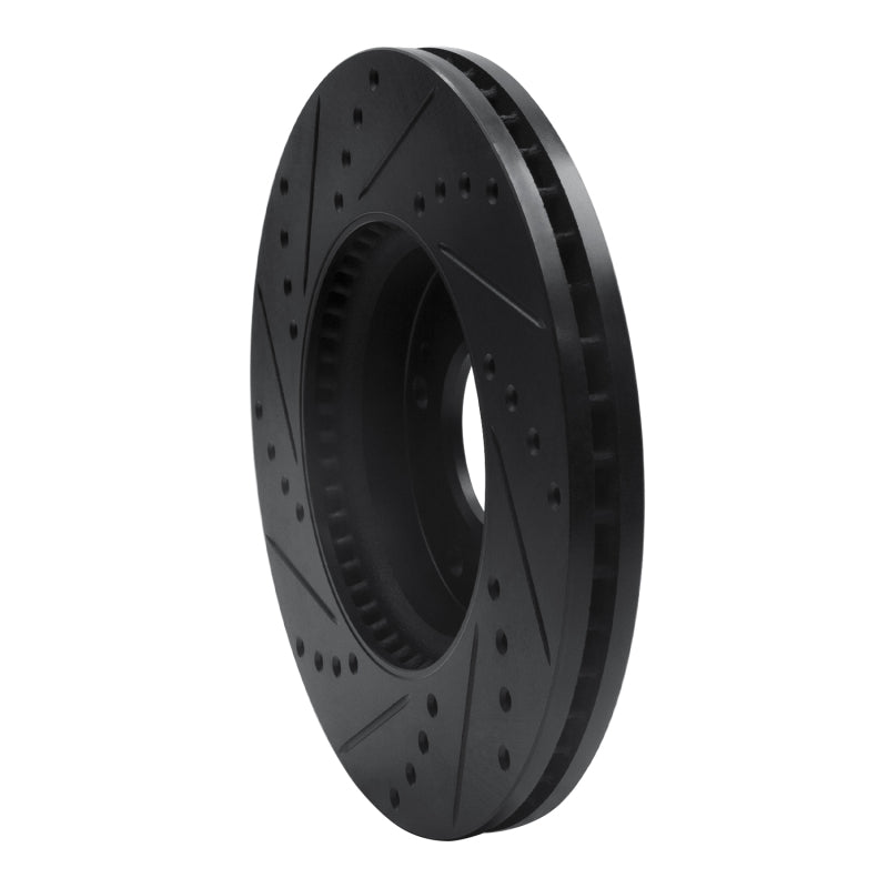 R1 07-10 Kia Rondo (Canada) Front Right Drilled & Slotted Black Brake Rotor