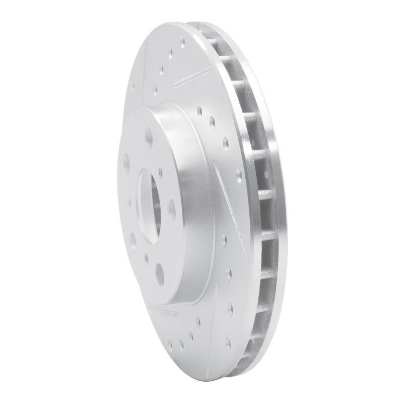 R1 88-93 Toyota Celica Front Left Drilled & Slotted Silver Brake Rotor