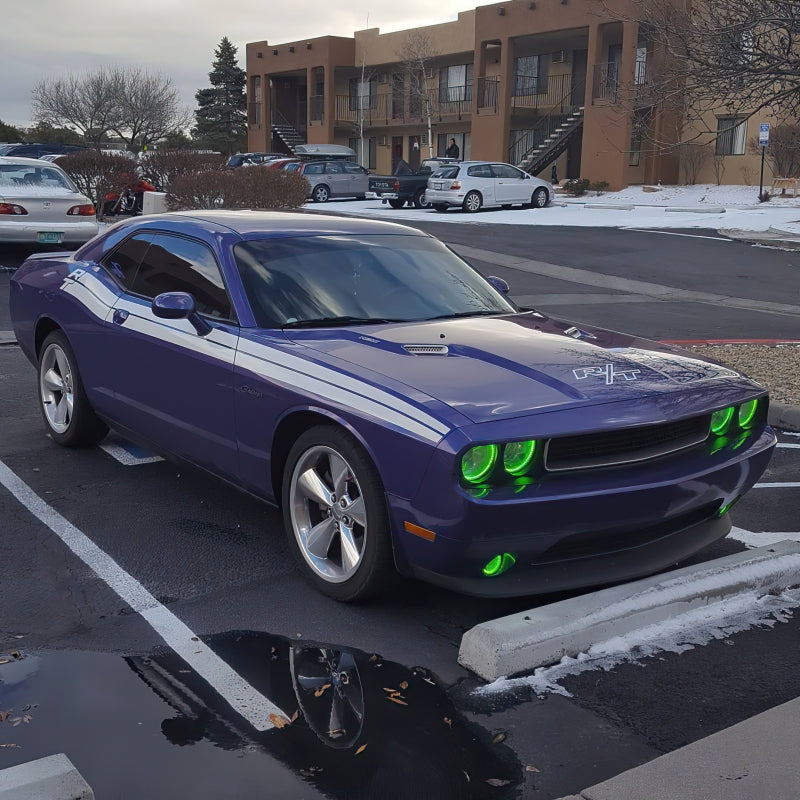 Oracle 08-14 Dodge Challenger LED Projector Headlight Halo Kit - Green